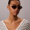 Metal Slim Modified Rectangle Sunglasses