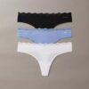 Microfiber Stretch with Lace 3-Pack Thong Microfiber Stretch with Lace 3-Pack Thong
