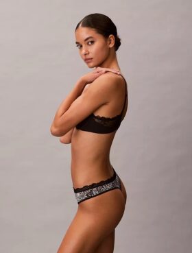 Microfiber Stretch with Lace Thong
