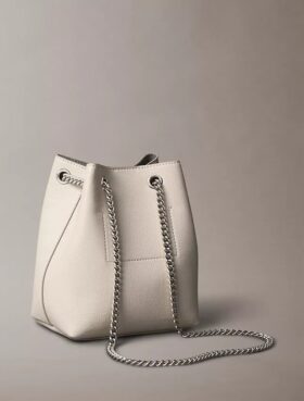 Minimal Monogram Bucket Bag