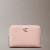 Minimal Monogram Zip Flap Wallet