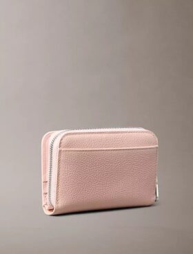 Minimal Monogram Zip Flap Wallet