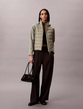 Mixed Media Puffer Jacket
