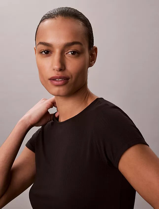 Modal Stretch Drop Needle Baby Tee Modal Stretch Drop Needle Baby Tee