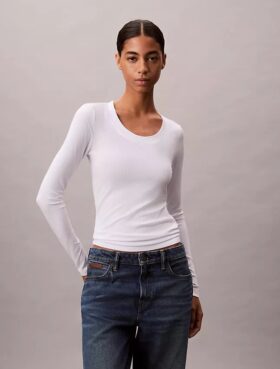 Modal Stretch Rib Slim T-Shirt