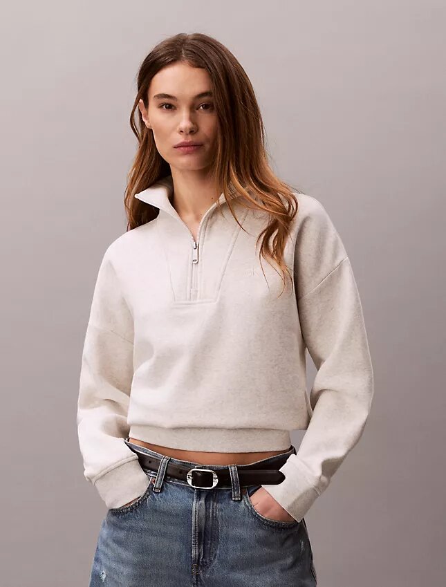 Monogram Fleece Quarter Zip Sweatshirt Monogram Fleece Quarter Zip Sweatshirt