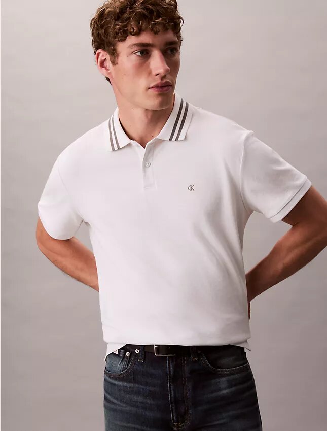 Monogram Pique Tipped Classic Polo Shirt Monogram Pique Tipped Classic Polo Shirt