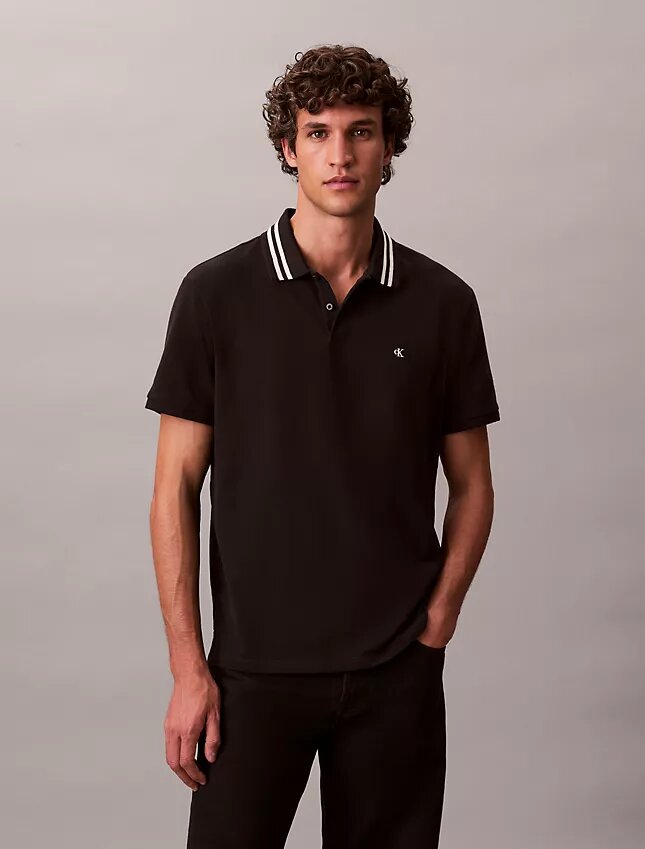 Monogram Pique Tipped Classic Polo Shirt Monogram Pique Tipped Classic Polo Shirt