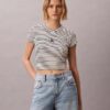 Monogram Stripe Rib Baby Tee
