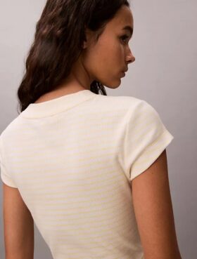 Monogram Stripe Rib Baby Tee