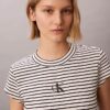 Monogram Stripe Rib Baby Tee