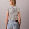 Monogram Stripe Rib Baby Tee