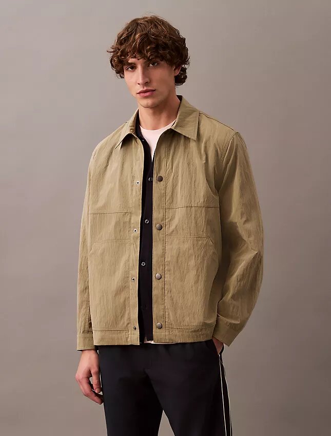 Nylon Blend Classic Shirt Jacket Nylon Blend Classic Shirt Jacket