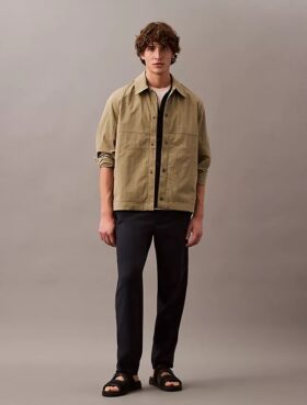Nylon Blend Classic Shirt Jacket