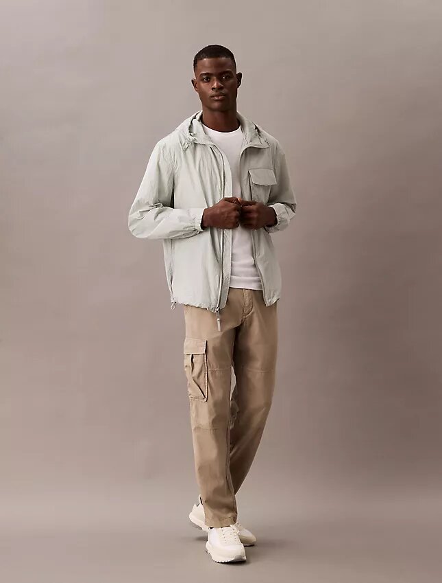 Nylon Hooded Relaxed Jacket Nylon Hooded Relaxed Jacket