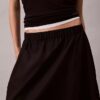 Nylon Midi Pull-On Skirt