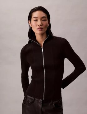 Nylon Rib Zip Jacket
