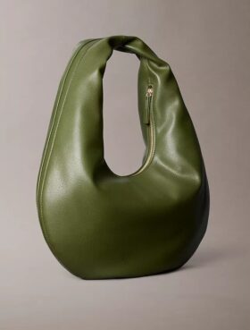 Pebble Grain Crescent Shoulder Bag
