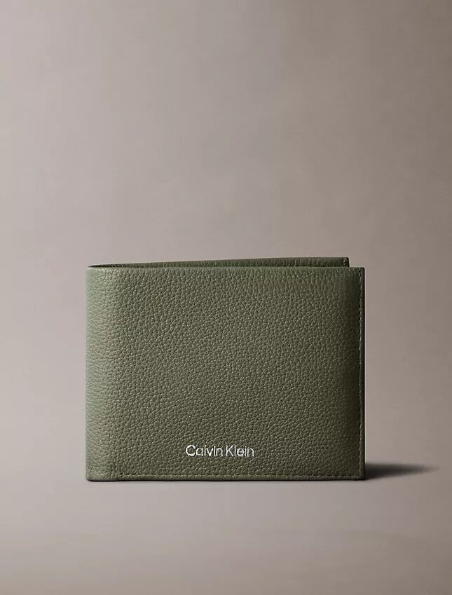 Pebble Grain Leather Trifold Wallet with Coin Pouch Pebble Grain Leather Trifold Wallet with Coin Pouch