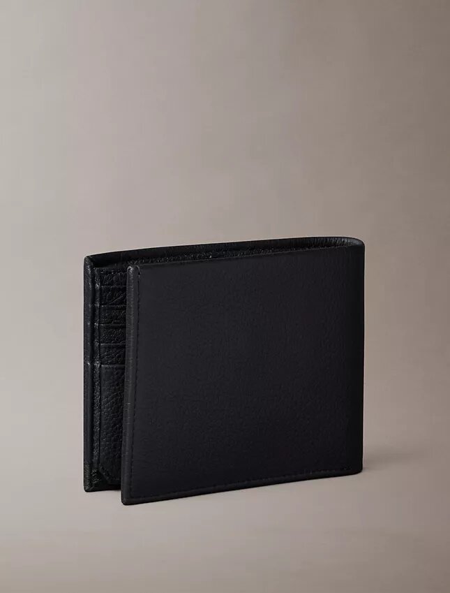 Pebble Grain Leather Trifold Wallet with Coin Pouch Pebble Grain Leather Trifold Wallet with Coin Pouch