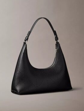 Perforated Emblem Logo Shoulder Bag
