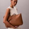 Perforated Emblem Logo Tote Bag