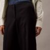 Pinstripe Crepe Wide Leg Trouser Pinstripe Crepe Wide Leg Trouser