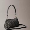 Pleat Monogram Logo Shoulder Bag