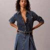 Pleated Denim Mini Skirt Pleated Denim Mini Skirt