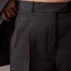 Pleated Wool Gabardine Blend Trouser