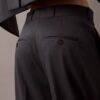 Pleated Wool Gabardine Blend Trouser