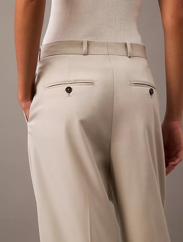 Pleated Wool Gabardine Blend Trouser Pleated Wool Gabardine Blend Trouser