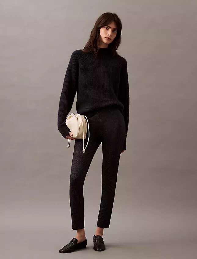 Ponte Herringbone Print Skinny Fit Pants Ponte Herringbone Print Skinny Fit Pants
