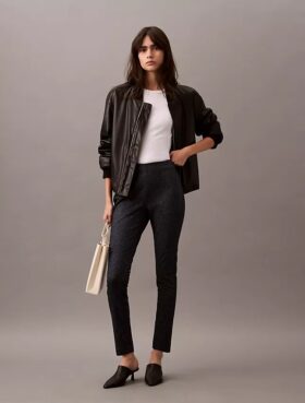 Ponte Herringbone Print Skinny Fit Pants Ponte Herringbone Print Skinny Fit Pants