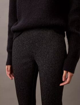 Ponte Herringbone Print Skinny Fit Pants