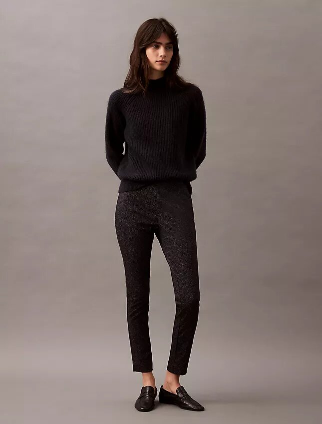 Ponte Herringbone Print Skinny Fit Pants Ponte Herringbone Print Skinny Fit Pants