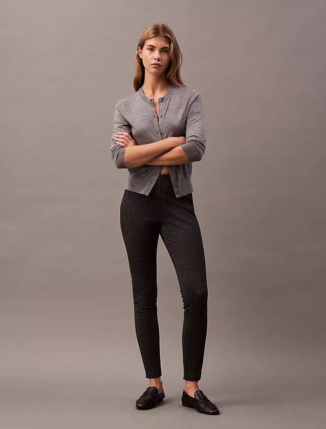 Ponte Houndstooth Print Skinny Pants Ponte Houndstooth Print Skinny Pants