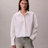 Poplin Cropped Relaxed Button-Down Shirt Poplin Cropped Relaxed Button-Down Shirt