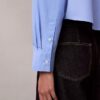 Poplin Cropped Relaxed Button-Down Shirt