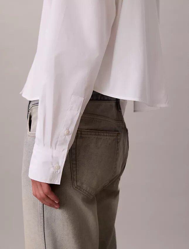 Poplin Cropped Relaxed Button-Down Shirt Poplin Cropped Relaxed Button-Down Shirt