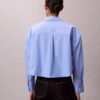 Poplin Cropped Relaxed Button-Down Shirt