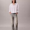 Poplin Cropped Relaxed Button-Down Shirt Poplin Cropped Relaxed Button-Down Shirt