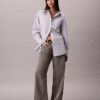 Poplin Striped Relaxed Button-Down Shirt Poplin Striped Relaxed Button-Down Shirt