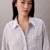 Poplin Striped Relaxed Button-Down Shirt Poplin Striped Relaxed Button-Down Shirt