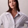 Poplin Striped Relaxed Button-Down Shirt Poplin Striped Relaxed Button-Down Shirt
