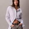 Poplin Striped Relaxed Button-Down Shirt Poplin Striped Relaxed Button-Down Shirt