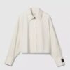 Poplin Woven Cropped Button-Down Shirt Poplin Woven Cropped Button-Down Shirt