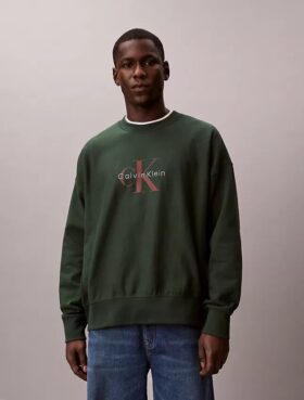 Premium Terry Monogram Logo Relaxed Sweatshirt