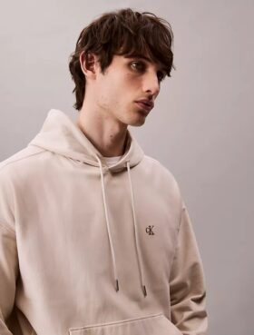 Premium Terry Relaxed Monogram Fleece Hoodie