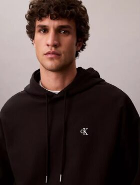 Premium Terry Relaxed Monogram Fleece Hoodie